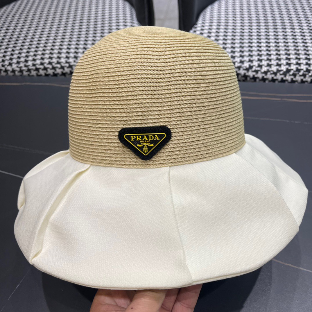 【普拉达】2024春夏新款渔夫帽，新款出货，大牌款超好搭配，赶紧入手！