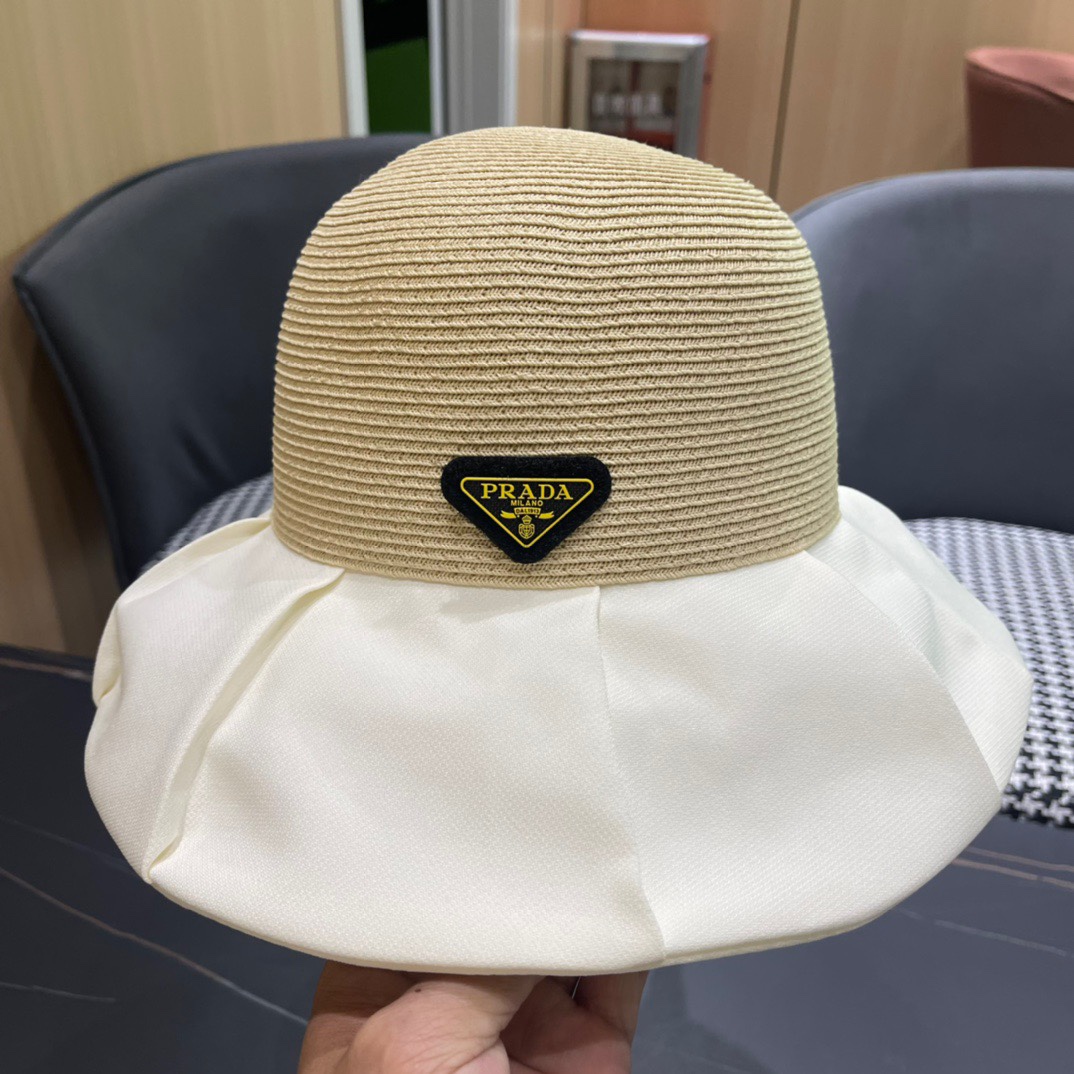 【普拉达】2024春夏新款渔夫帽，新款出货，大牌款超好搭配，赶紧入手！