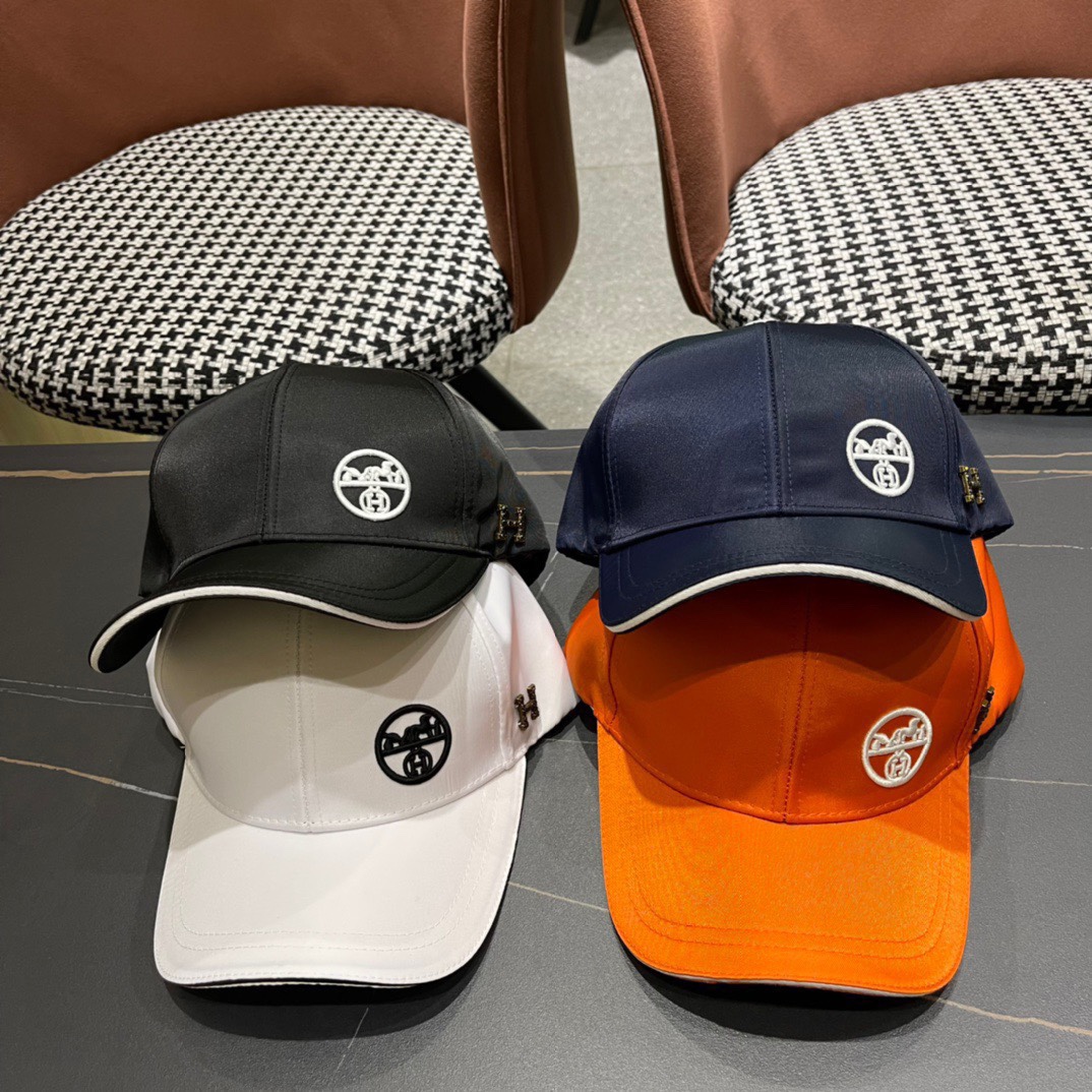 HERMÈS (Hermès) gorra de béisbol original, H clásico, fabricada con molde auténtico, lona transpirable original, trabaj…