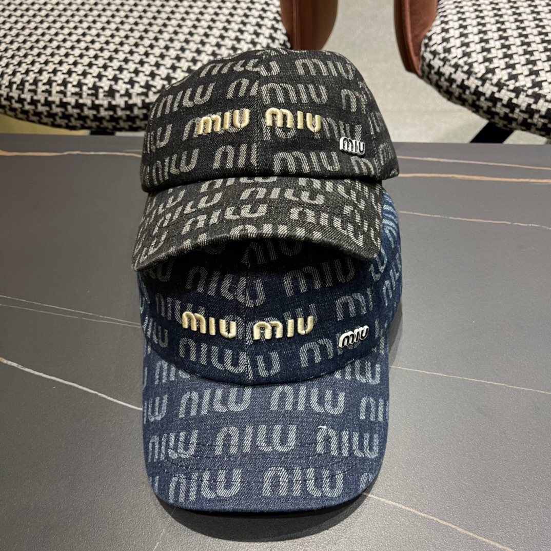 Gorra de béisbol original de miumiu Miu Miu, molde abierto personalizado, tela de lona transpirable original, trabajo f…