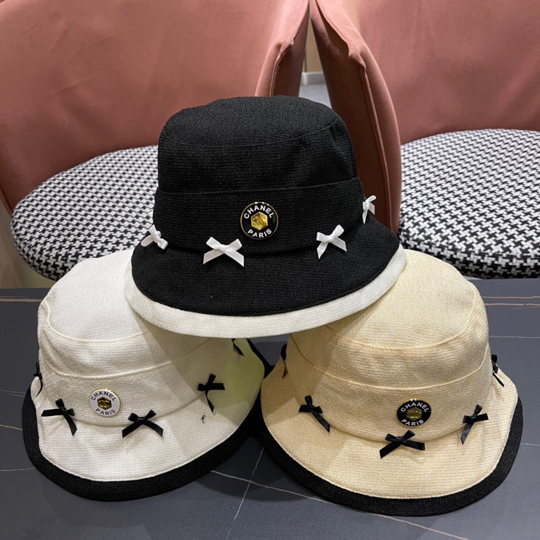 香奈儿CHANEL 春夏新品蝴蝶兰渔夫帽，logo小香经典简约，时尚休闲设计 跑量新品