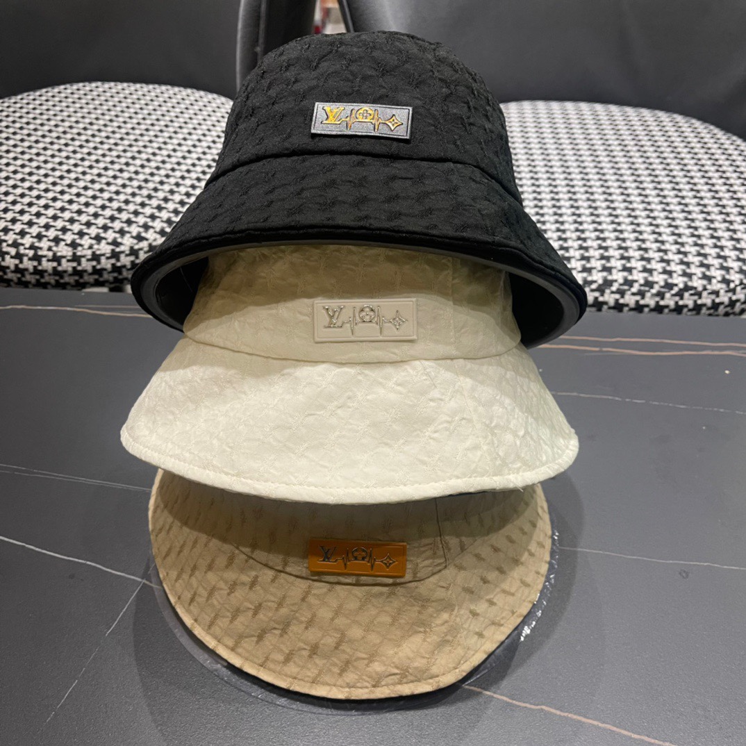 Sombrero de pescador clásico de LV Louis Vuitton 2024 de principios de primavera, muy clásico, belleza retro popular, u…