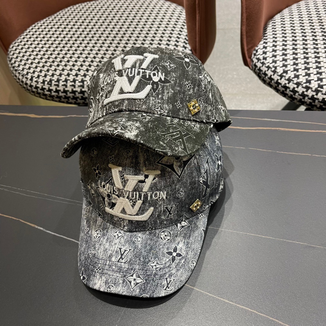 Gorra de béisbol nueva de LV Louis Vuitton 2024, modelo clásico de mostrador, unisex