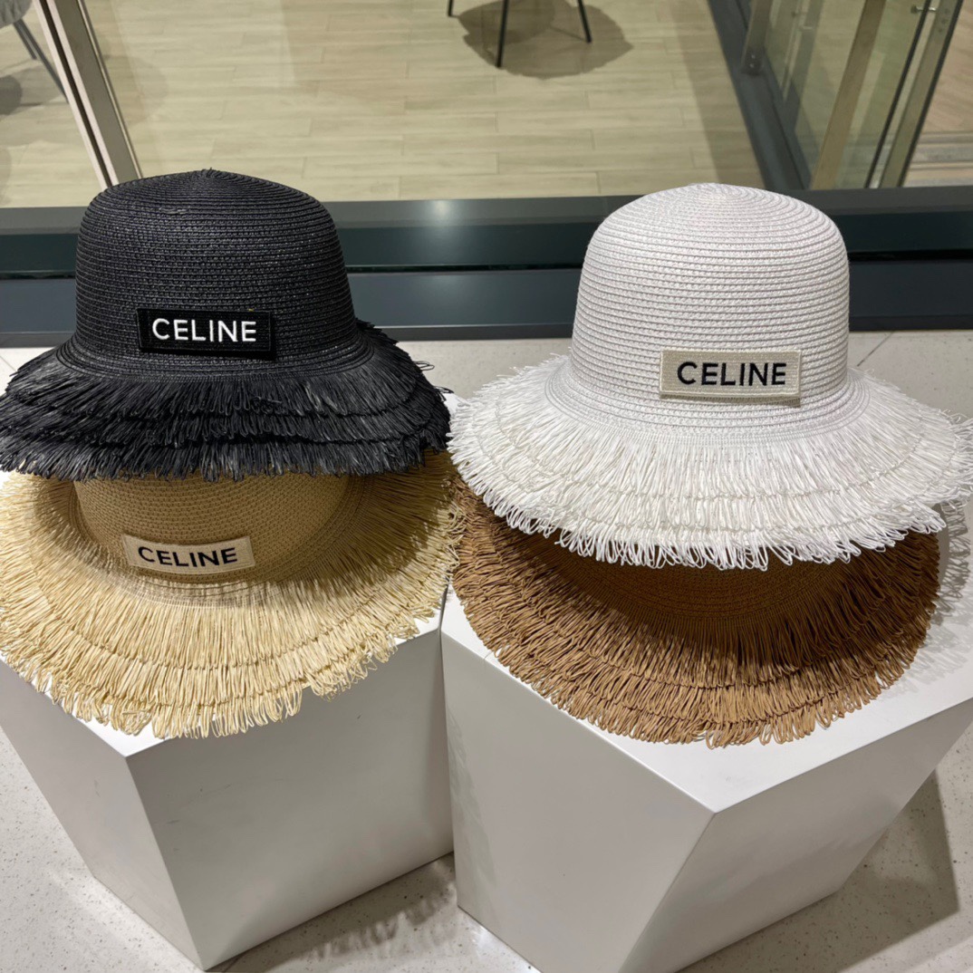 CELINE 2022 verano nuevo sombrero de paja, sombrero para el sol, sombrero de playa, accesorio esencial para diosas, tal…