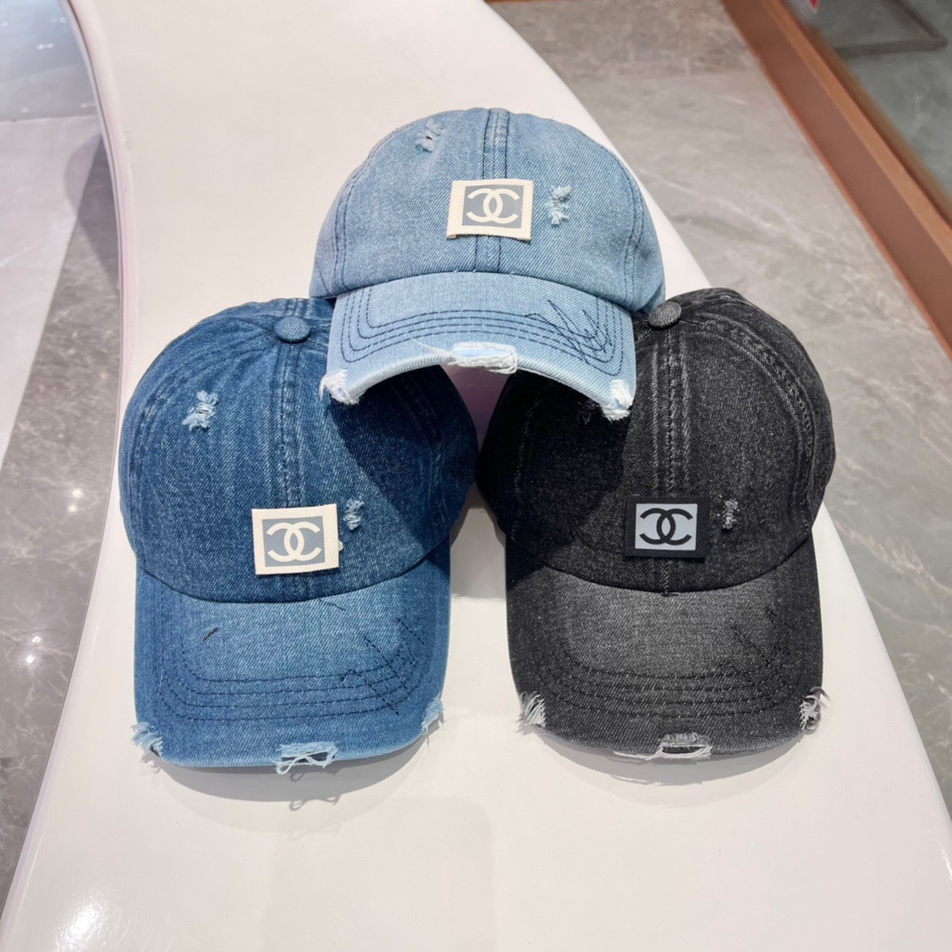 【CHANEL】Gorra de béisbol vaquera simple para primavera/verano 2023, nuevo modelo, de marca de lujo, muy fácil de combin…