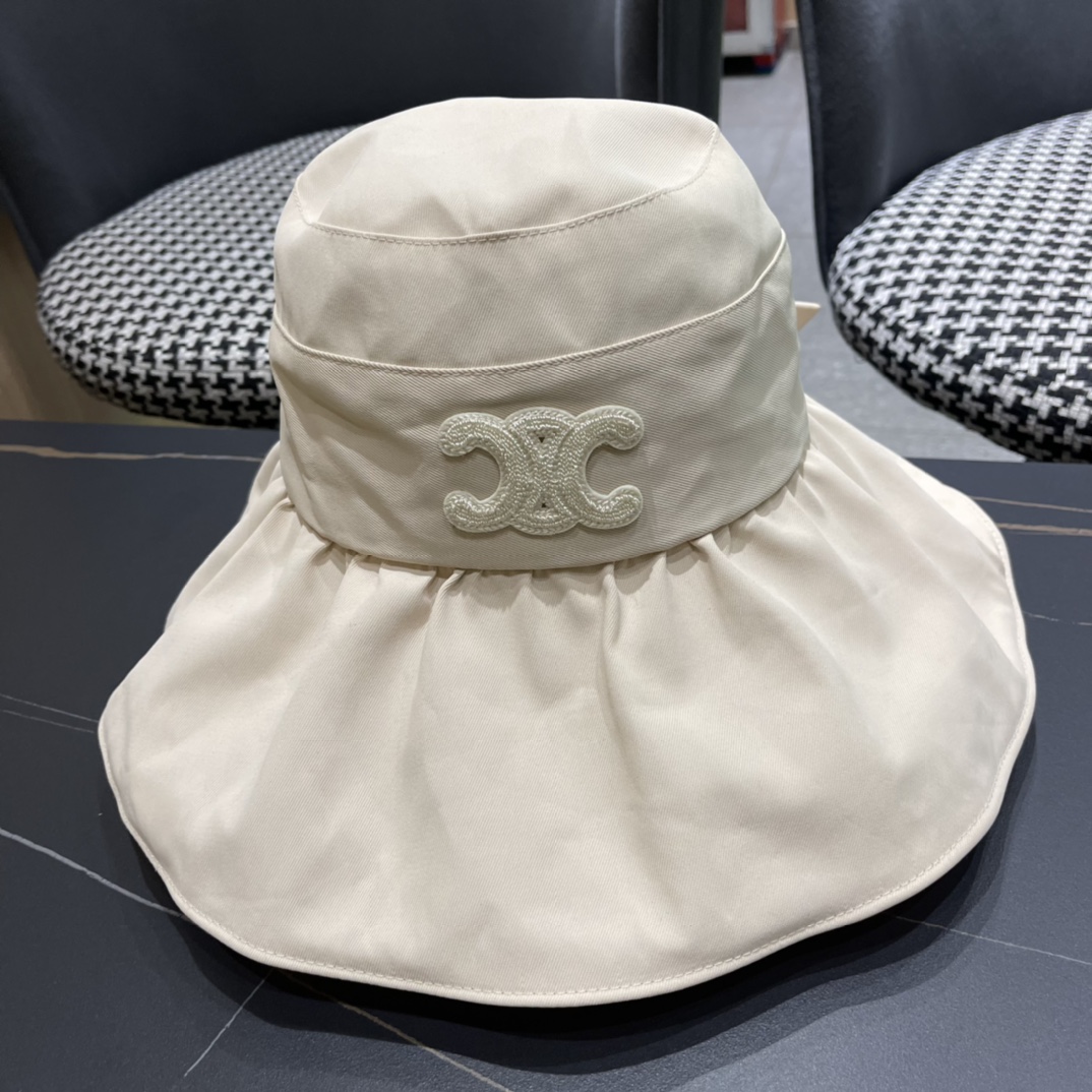 【CELINE】2024 nuevo sombrero de pescador de vacaciones plegable, protección solar y fácil de combinar, artículo de viaje…
