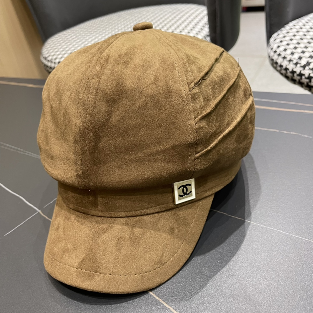 Boina de malla de Chanel para principios de otoño 2024, estilo japonés, color liso, versátil y linda