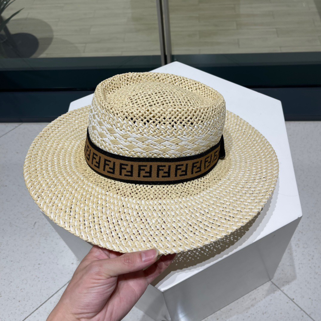 FENDL 芬迪 草帽，日内纸草制作，头围57cm