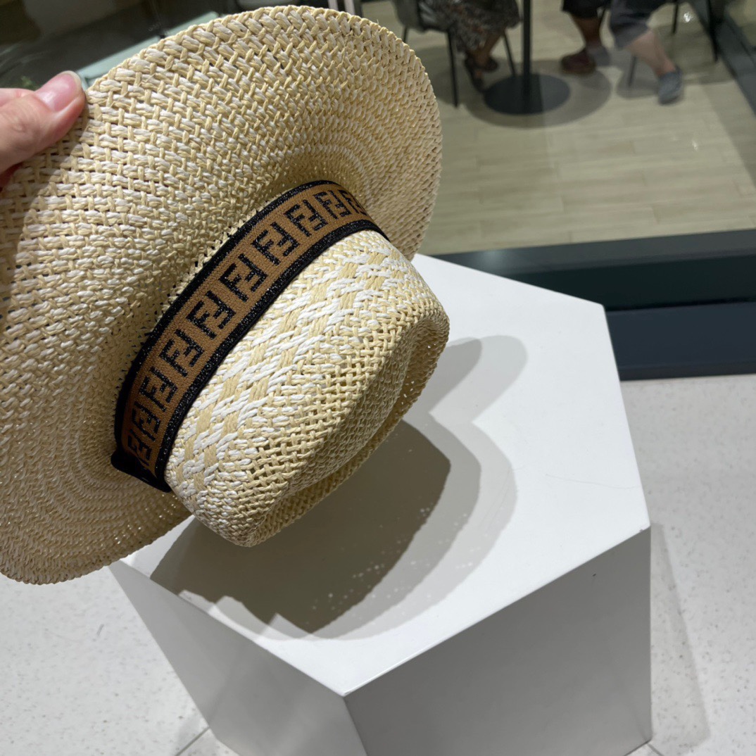 FENDL 芬迪 草帽，日内纸草制作，头围57cm