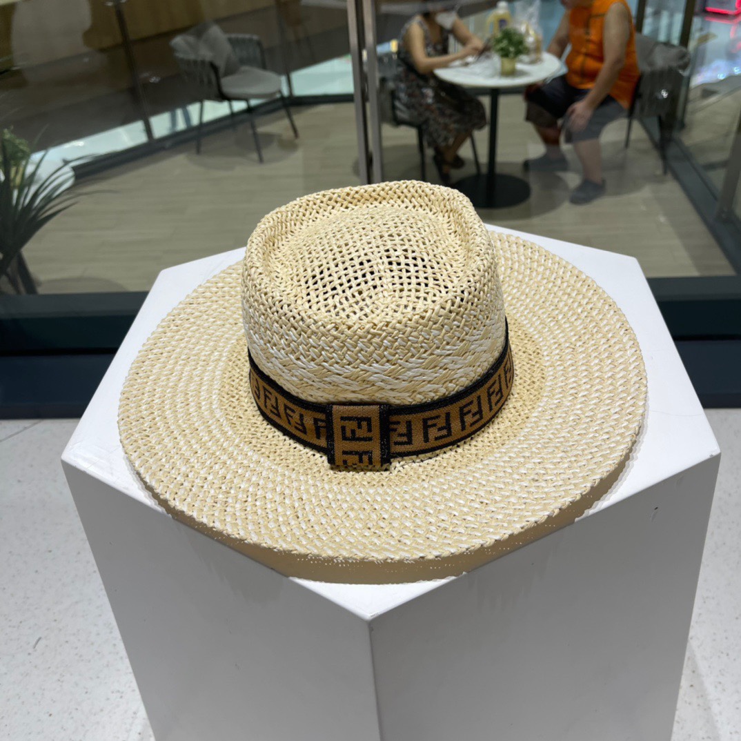 FENDL 芬迪 草帽，日内纸草制作，头围57cm