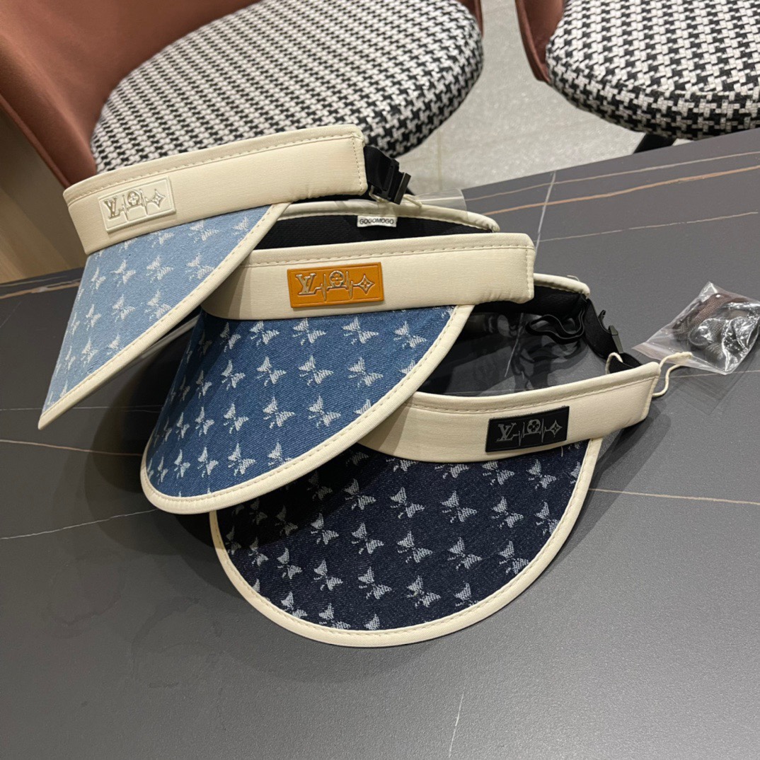 💛LV Louis Vuitton sombrero de sol sin copa de nuevo estilo para verano 2024, muy elaborado🔅 adecuado para playa y uso…