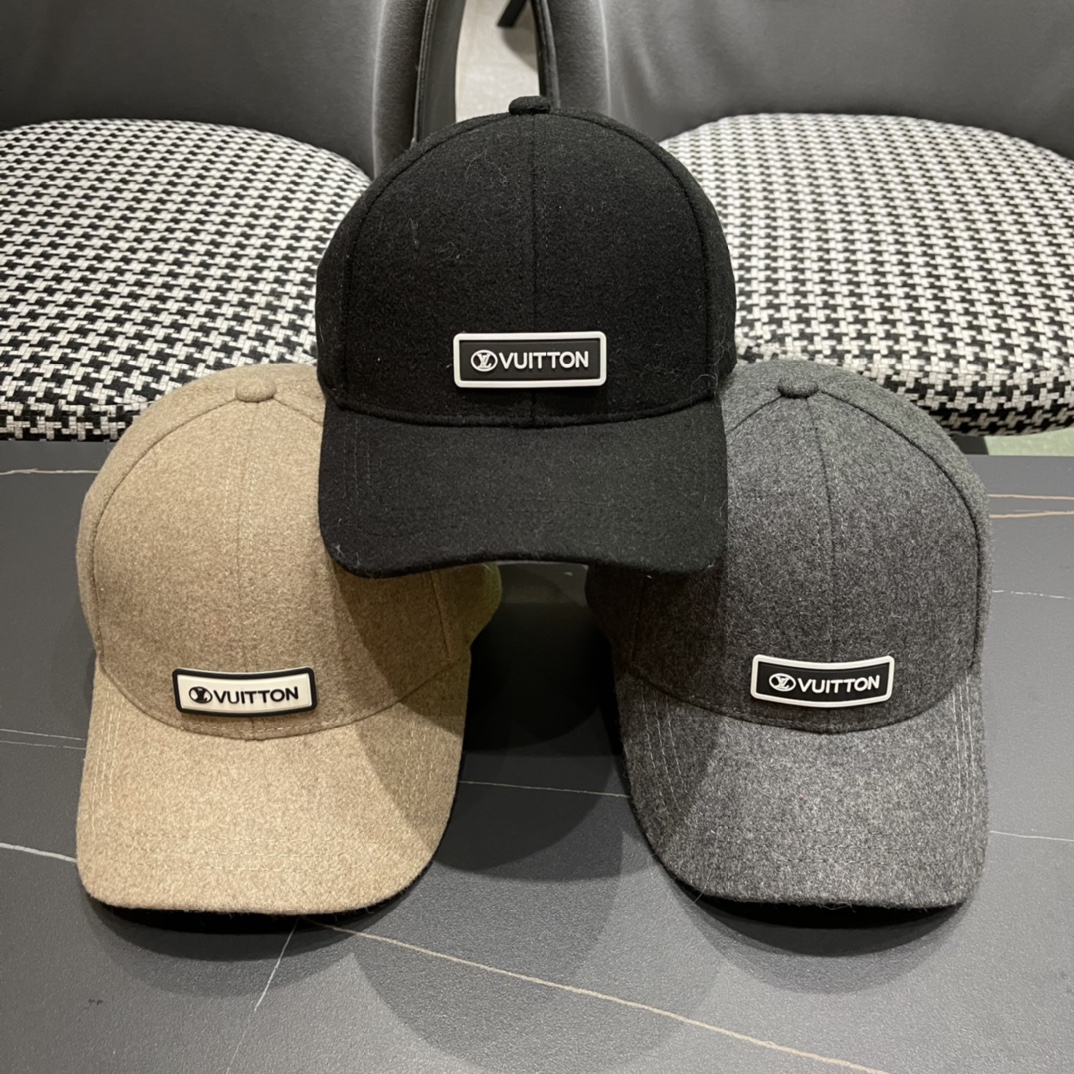Louis Vuitton gorra de béisbol de lana de otoño temprano 2024🧢 LV gorra de béisbol, simple y elegante, unisex.