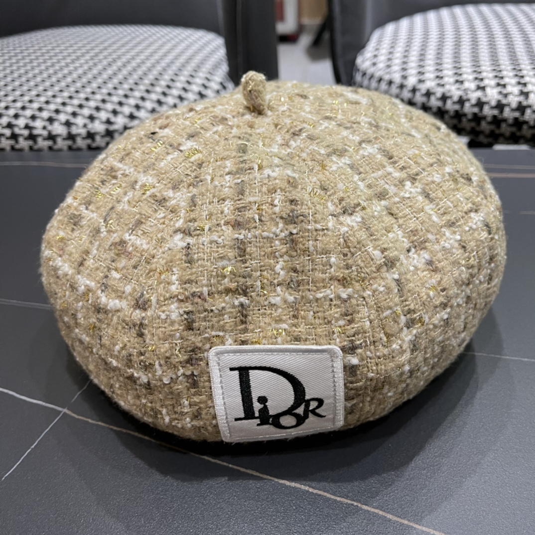 Gorra de ocho paneles Dior para mujer, otoño/invierno, boina de lana estilo reportero