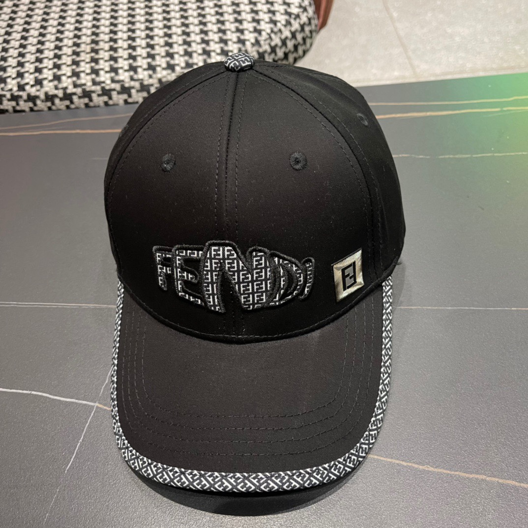  Fendi（芬迪）新款原单棒球帽， 双F提花，专柜热卖款，11开模订制，轻盈透气！质量超赞，基础头围5