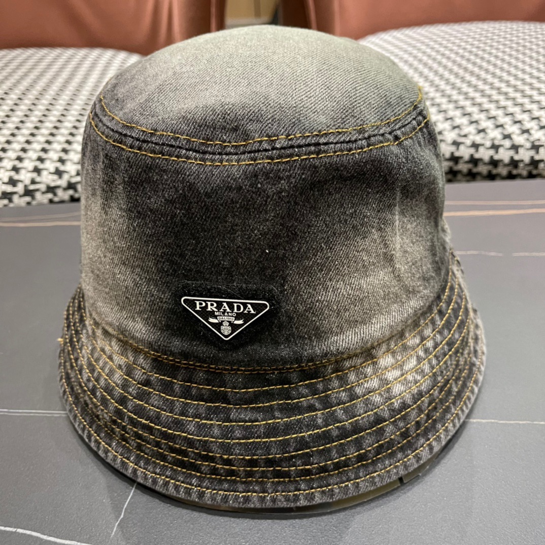 P126 CLASSIC PRADA COWBOY CAPS, WATER-WASHING GRADIENTS, STREET SIGNS - 图片 1