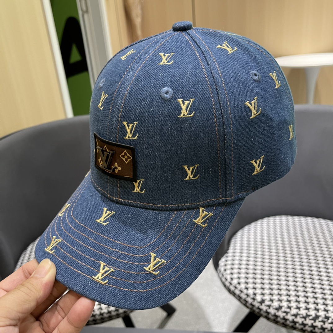 👒LouiVuittonLV👒2024新款专柜新款路易威登家刺绣棒球帽，简单大方 男女通用遮阳帽，男女通