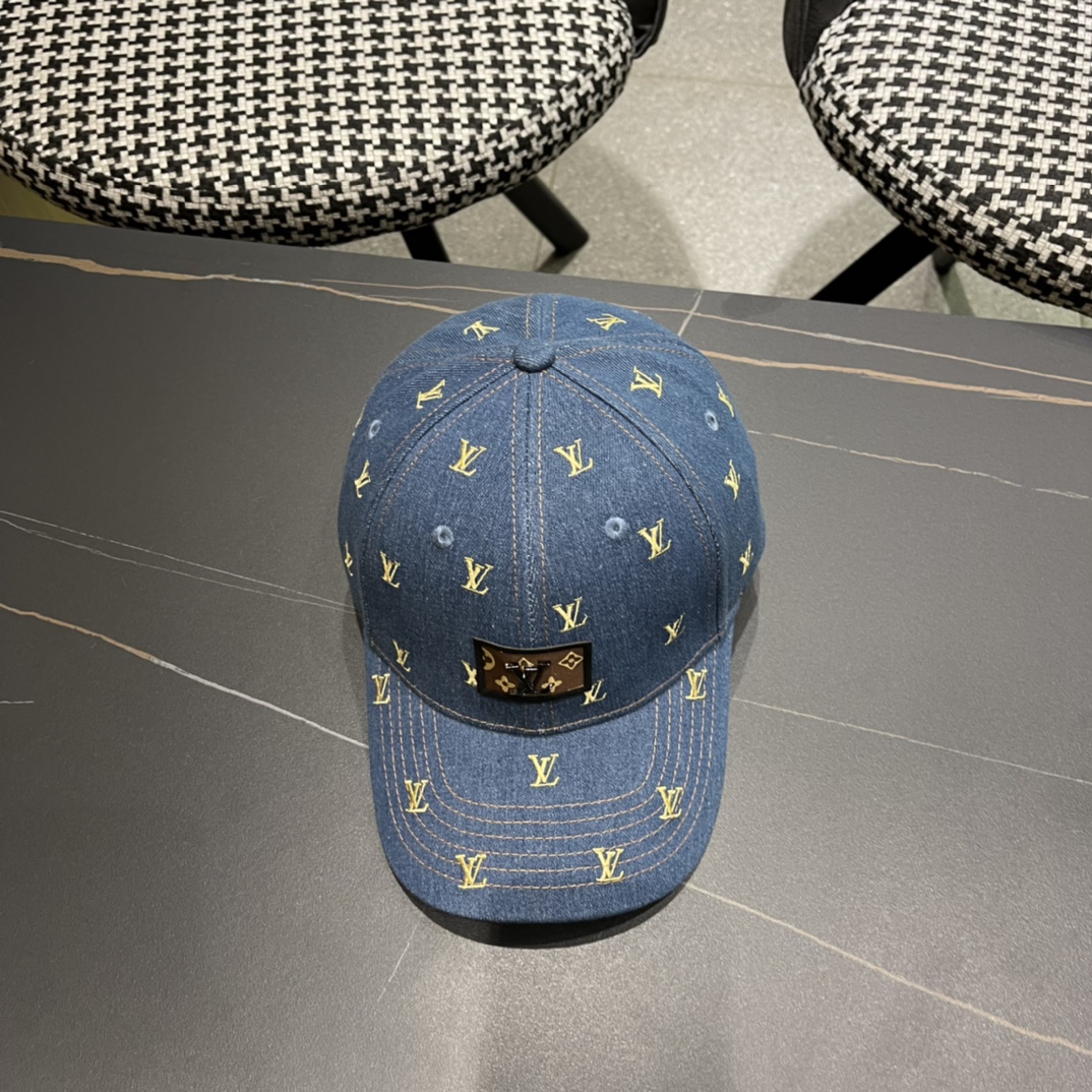 👒LouiVuittonLV👒2024新款专柜新款路易威登家刺绣棒球帽，简单大方 男女通用遮阳帽，男女通