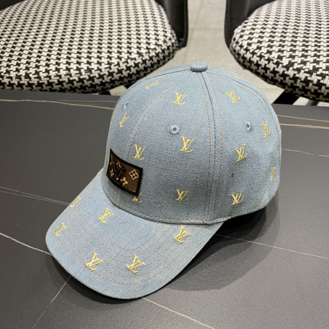 👒LouiVuittonLV👒2024新款专柜新款路易威登家刺绣棒球帽，简单大方 男女通用遮阳帽，男女通