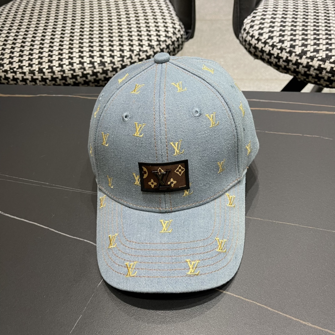 👒LouiVuittonLV👒2024新款专柜新款路易威登家刺绣棒球帽，简单大方 男女通用遮阳帽，男女通
