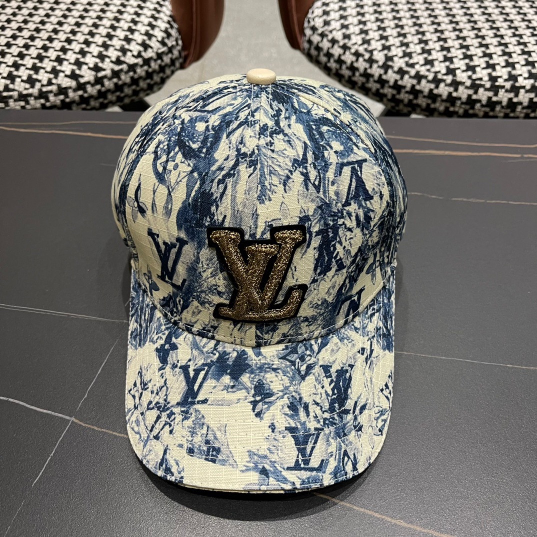  LV(路易威登)新款老花原单棒球帽，11开模订制，做工细致完美，质量超赞，基础头围56，贴片可调节。