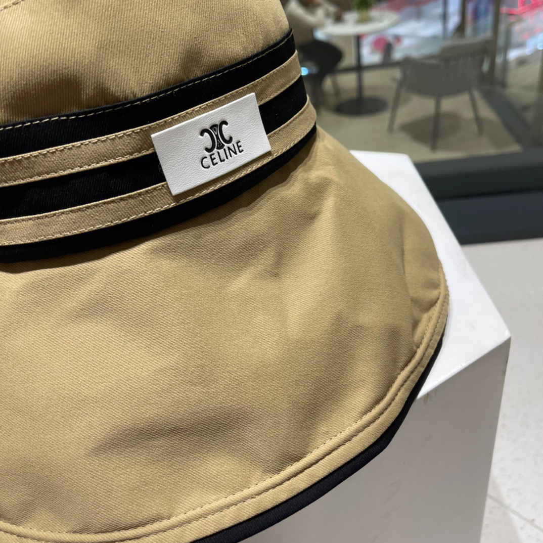 【CELINE赛琳】2022夏季新款空顶渔夫帽防晒出游户外颗折叠子遮阳帽女百搭太阳帽