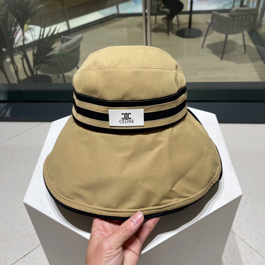 【CELINE赛琳】2022夏季新款空顶渔夫帽防晒出游户外颗折叠子遮阳帽女百搭太阳帽
