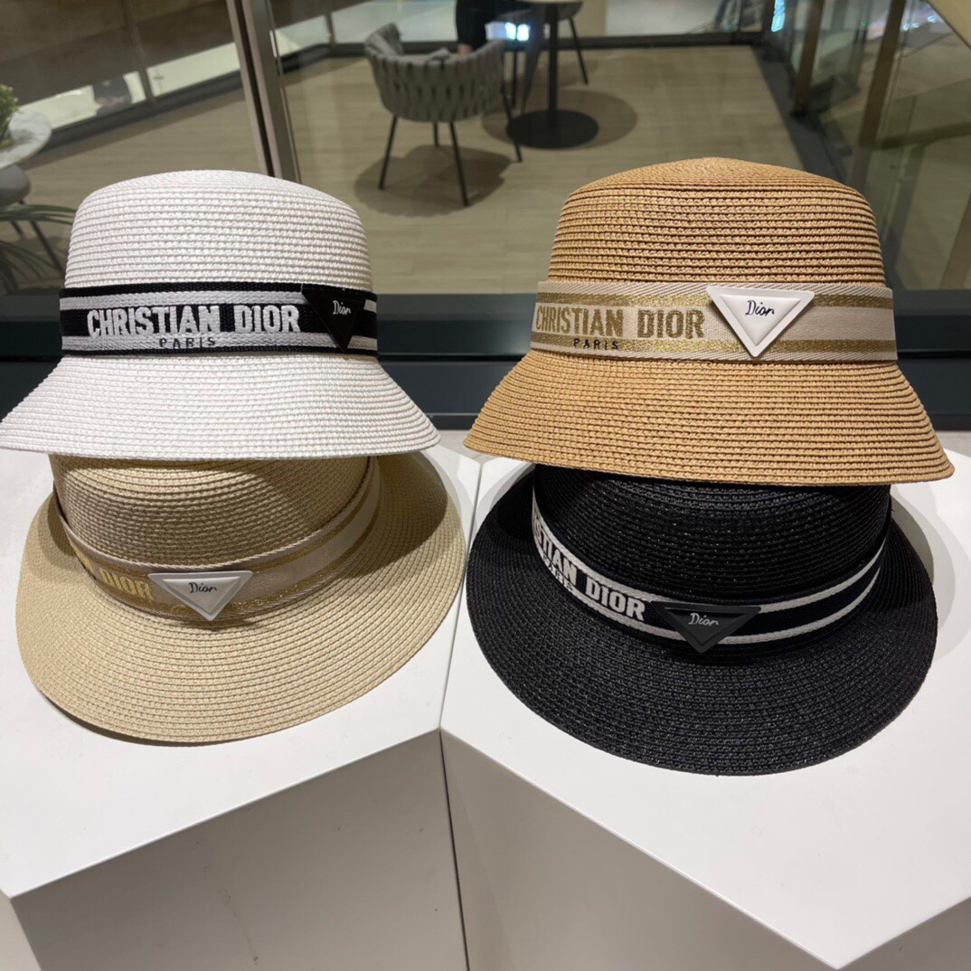 【DIOR迪奥】2024新款织带草编草帽礼帽🤩细节控，简约大方，百搭单品～出街首选，新款帽型超美腻