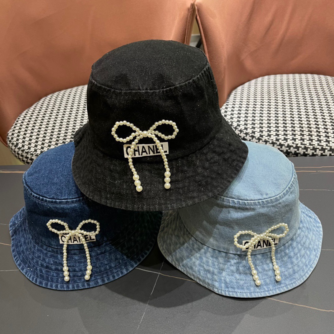 Chanel 2024 sombrero de vaquero para mujer, temporada primavera-verano-otoño, sombrero de pescador, para senderismo al …