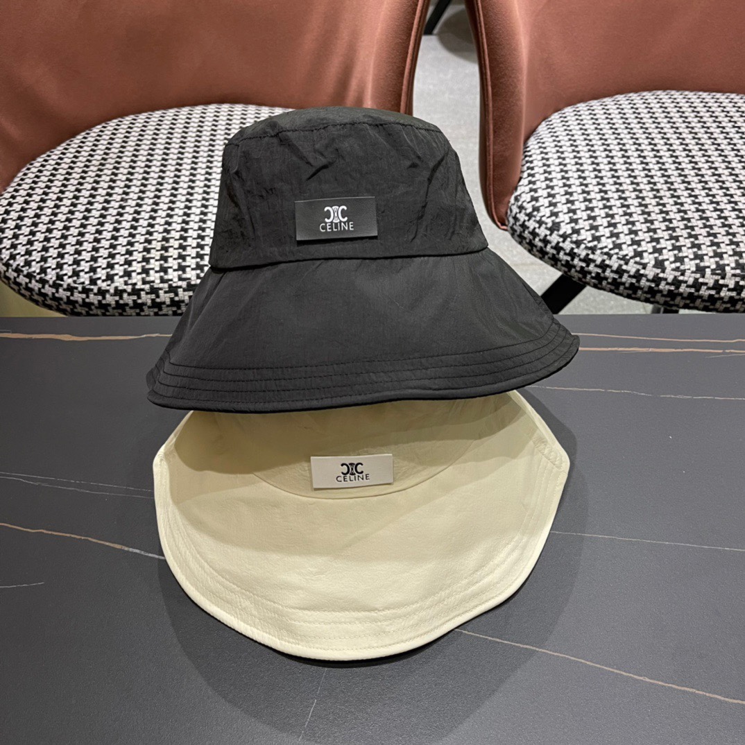CELINE Celine 2024 nuevo sombrero de pescador de verano de ala ancha, sombrero de playa resistente a los rayos UV, tran…