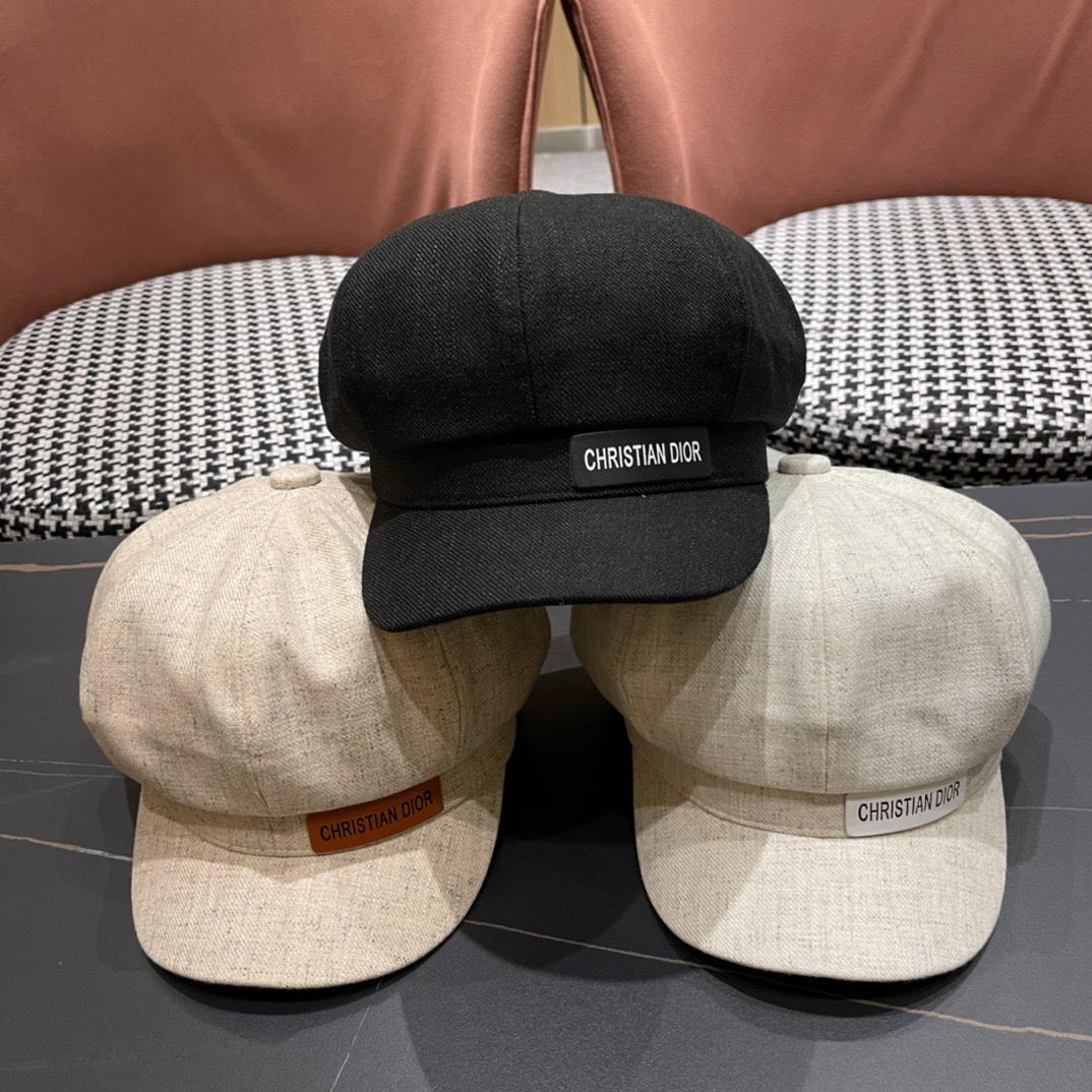 【DIOR Dior】2024 otoño nuevo modelo, gorra de visera y boina estilo sencillo, llena de diseño, nuevo modelo en tendencia…
