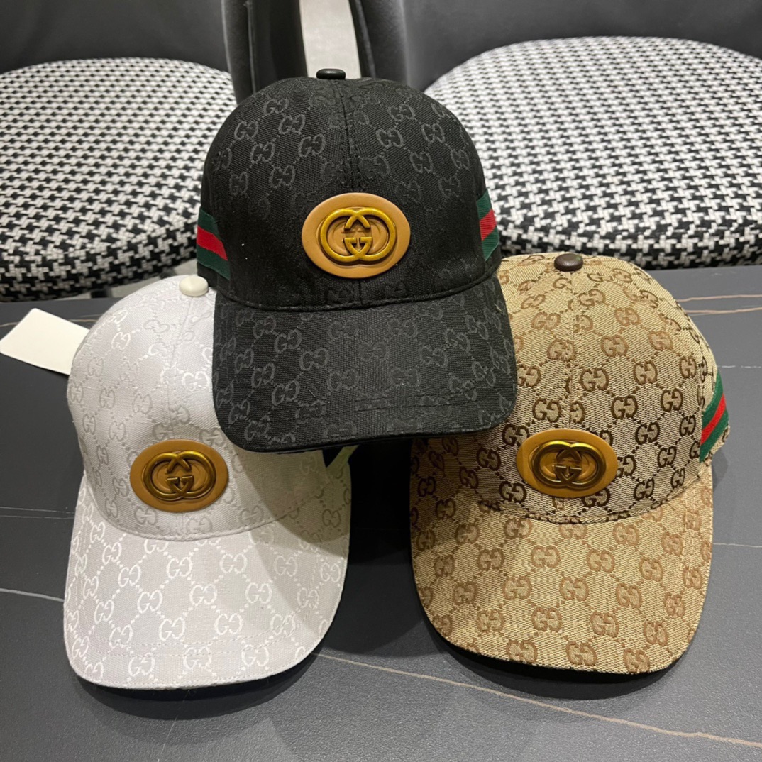Gorra de béisbol clásica original de Gucci 😍 molde 1:1 de mostrador, versión más alta, lona original ligera y transpir…