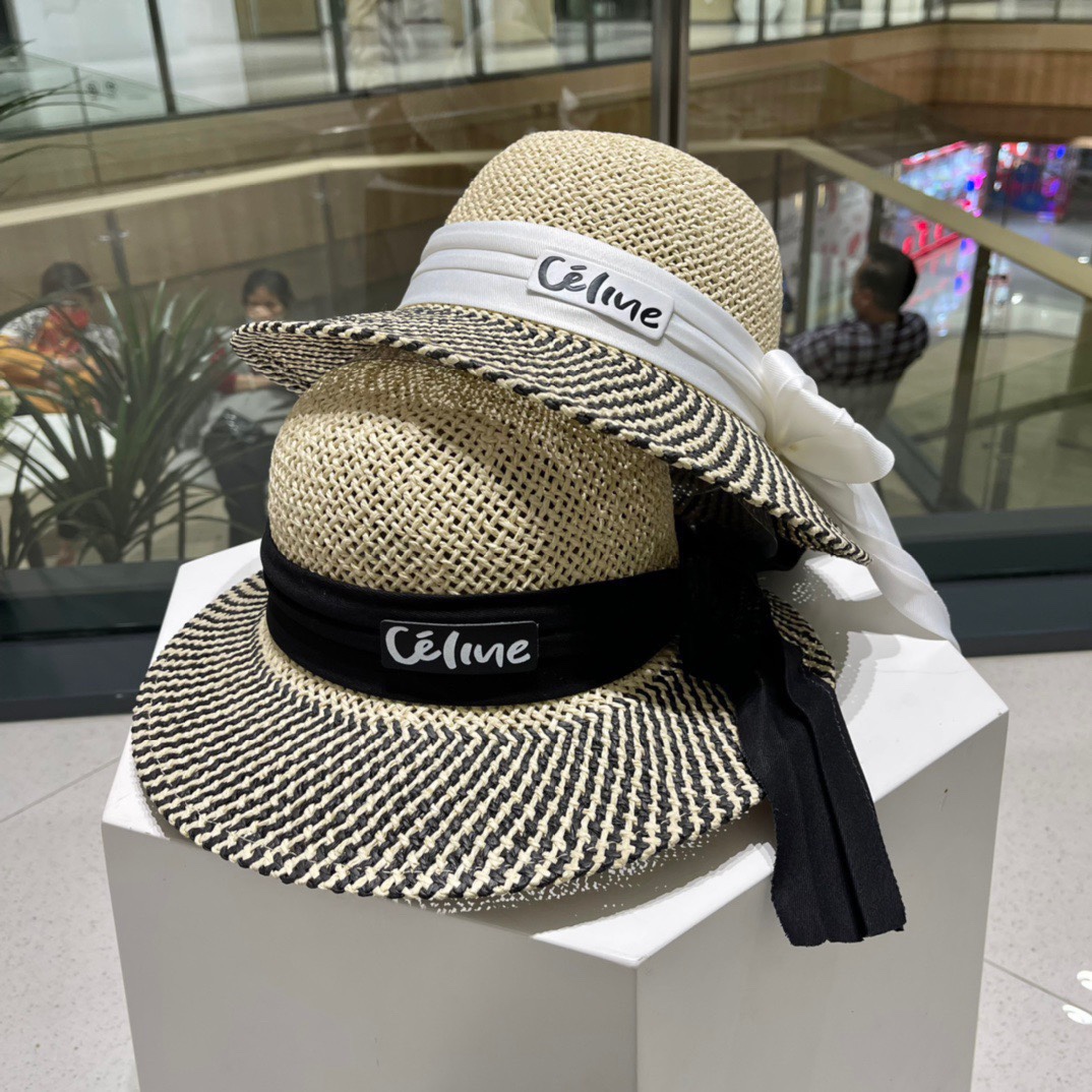 Celine cellne estilo británico elegante sombrero de paja redondo de colores para mujer, sombrero de jazz para verano, m…