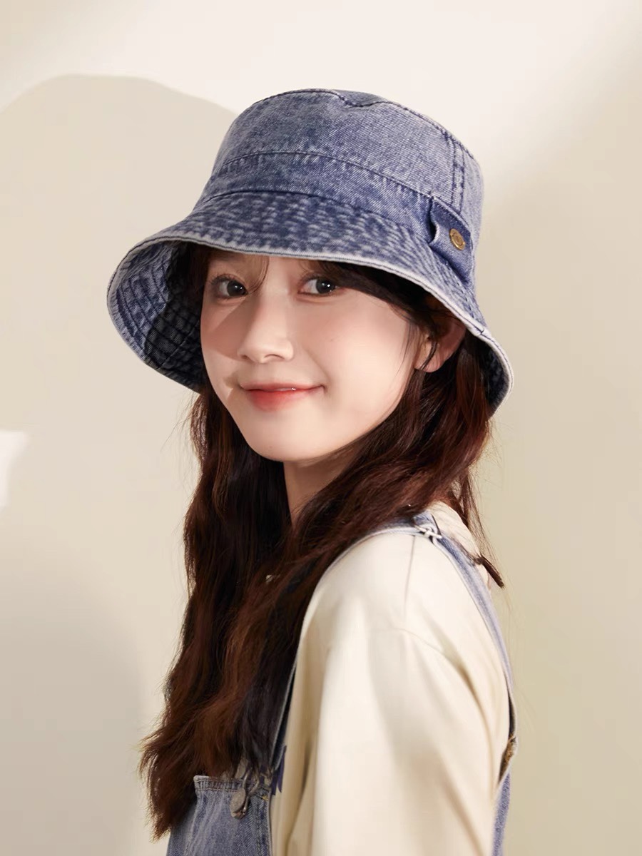 Sombrero de pescador de DIOR para mujer, hace la cara pequeña, nuevo 2024, lavado y desgastado, estilo Harajuku, sombre…