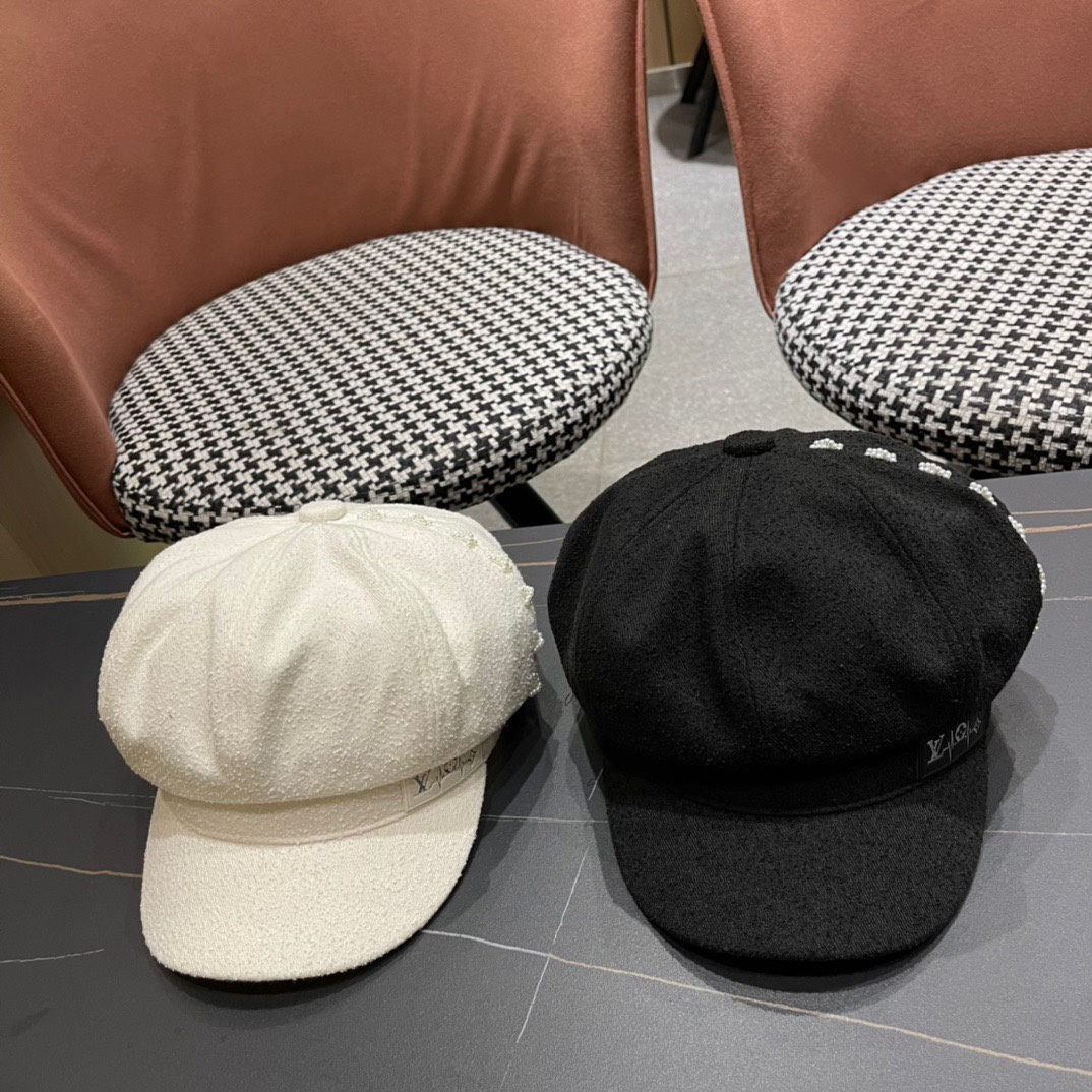 【LV Louis Vuitton】Nuevo estilo 2024 boina octogonal sencilla, con mucho diseño, muy fácil de combinar, nuevo producto
