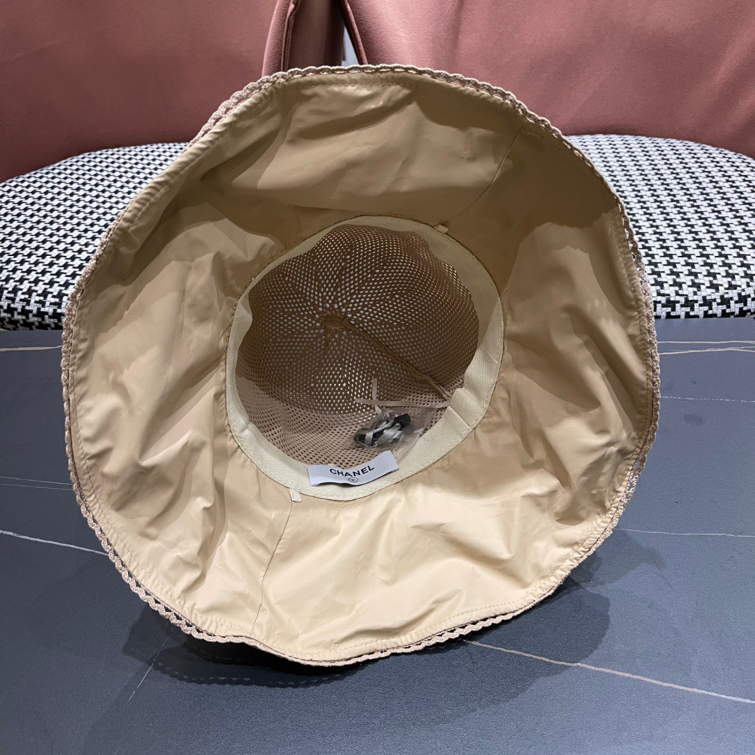  CHANEL 香奈儿 2024早春新款韩版蝴蝶结防紫外线大帽檐渔夫帽 全新立体，精致无暇！做工细致，独