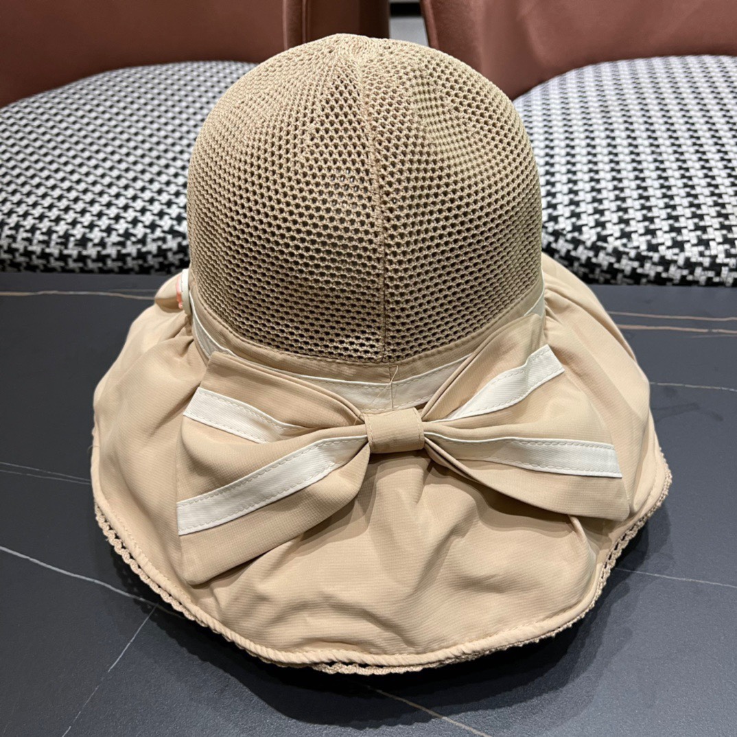  CHANEL 香奈儿 2024早春新款韩版蝴蝶结防紫外线大帽檐渔夫帽 全新立体，精致无暇！做工细致，独