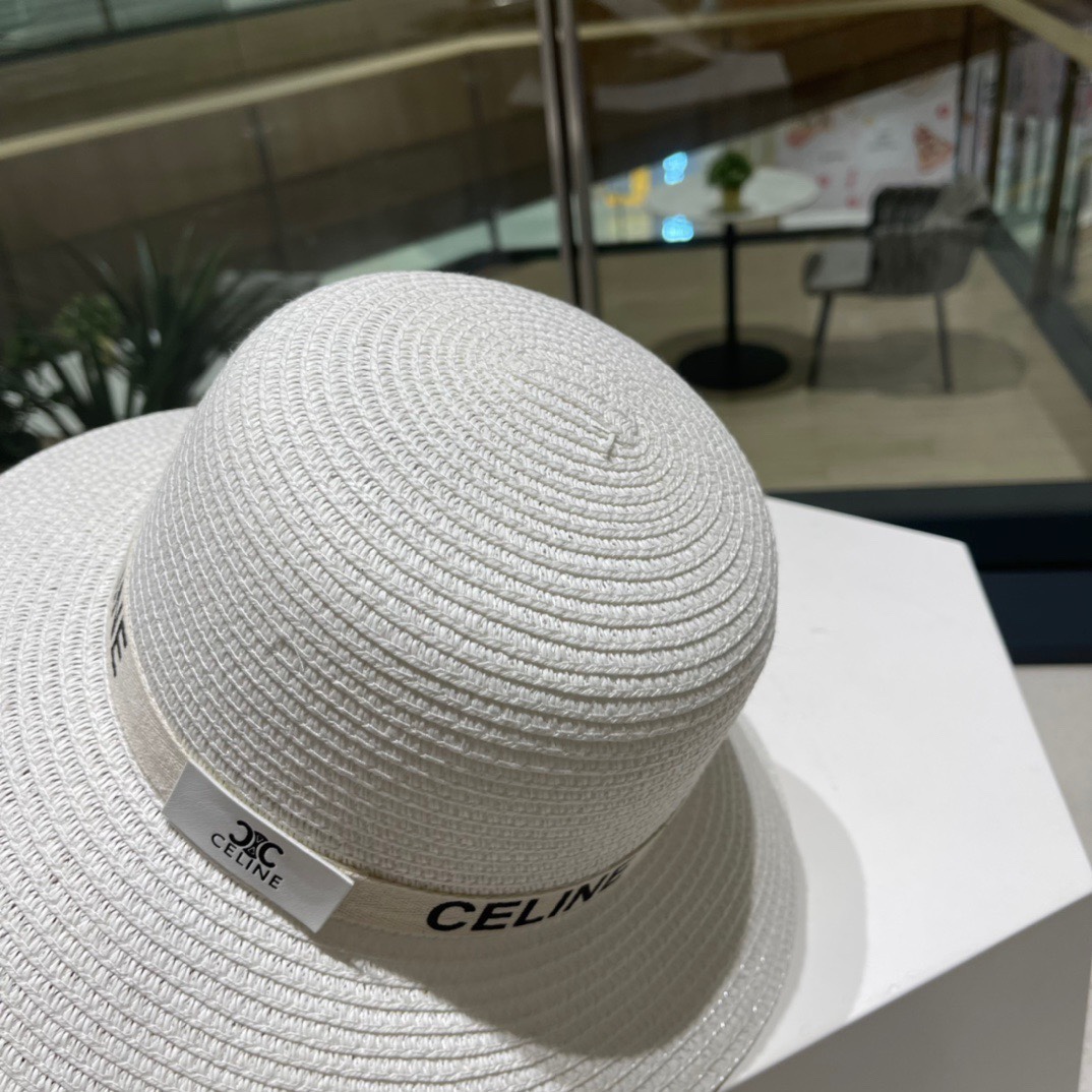  Celine赛琳新款草帽，遮掩小礼帽，黑 白 卡其三色 头围57cm