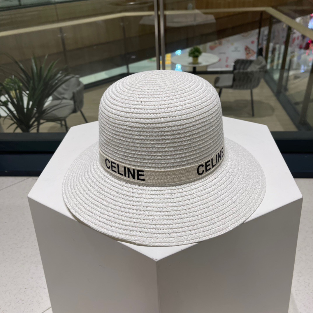  Celine赛琳新款草帽，遮掩小礼帽，黑 白 卡其三色 头围57cm