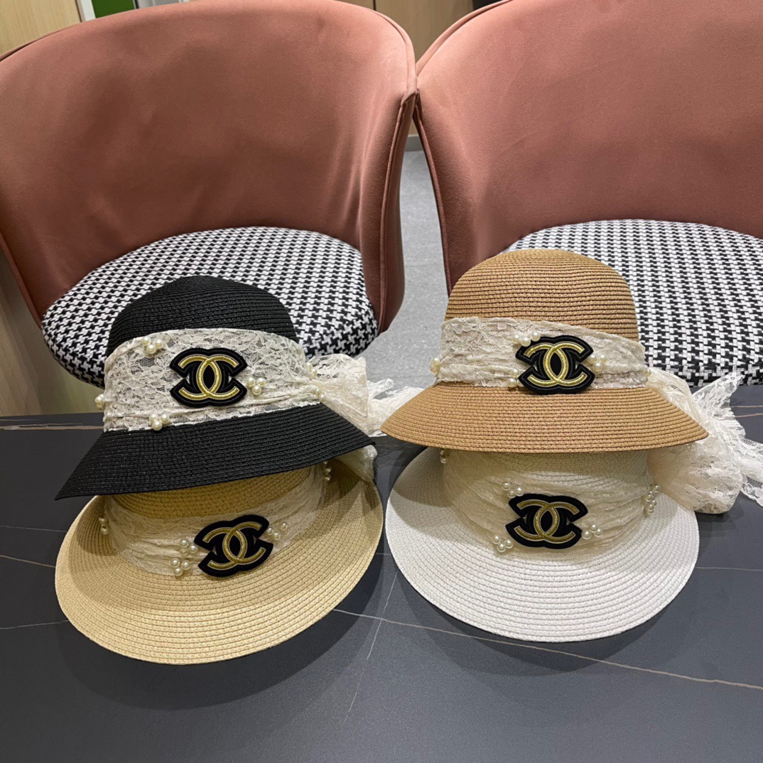 Chanel 2024 nueva colección de verano sombrero de paja imprescindible recomendado por influencers, circunferencia de ca…