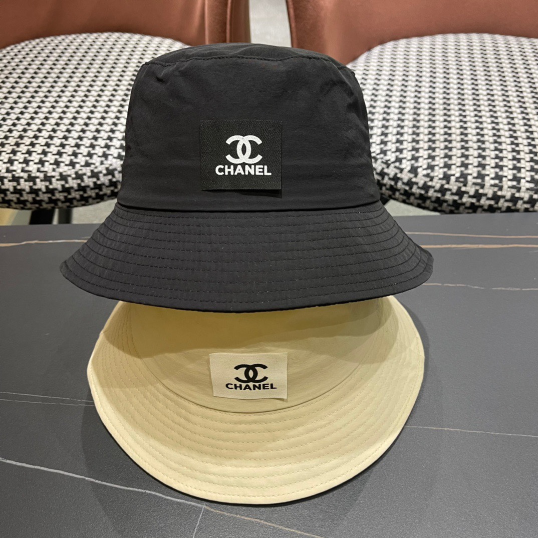 【CHANEL】Nuevo sombrero de pescador de ala ancha de estilo pequeño y elegante, protección solar y fácil de combinar, art…