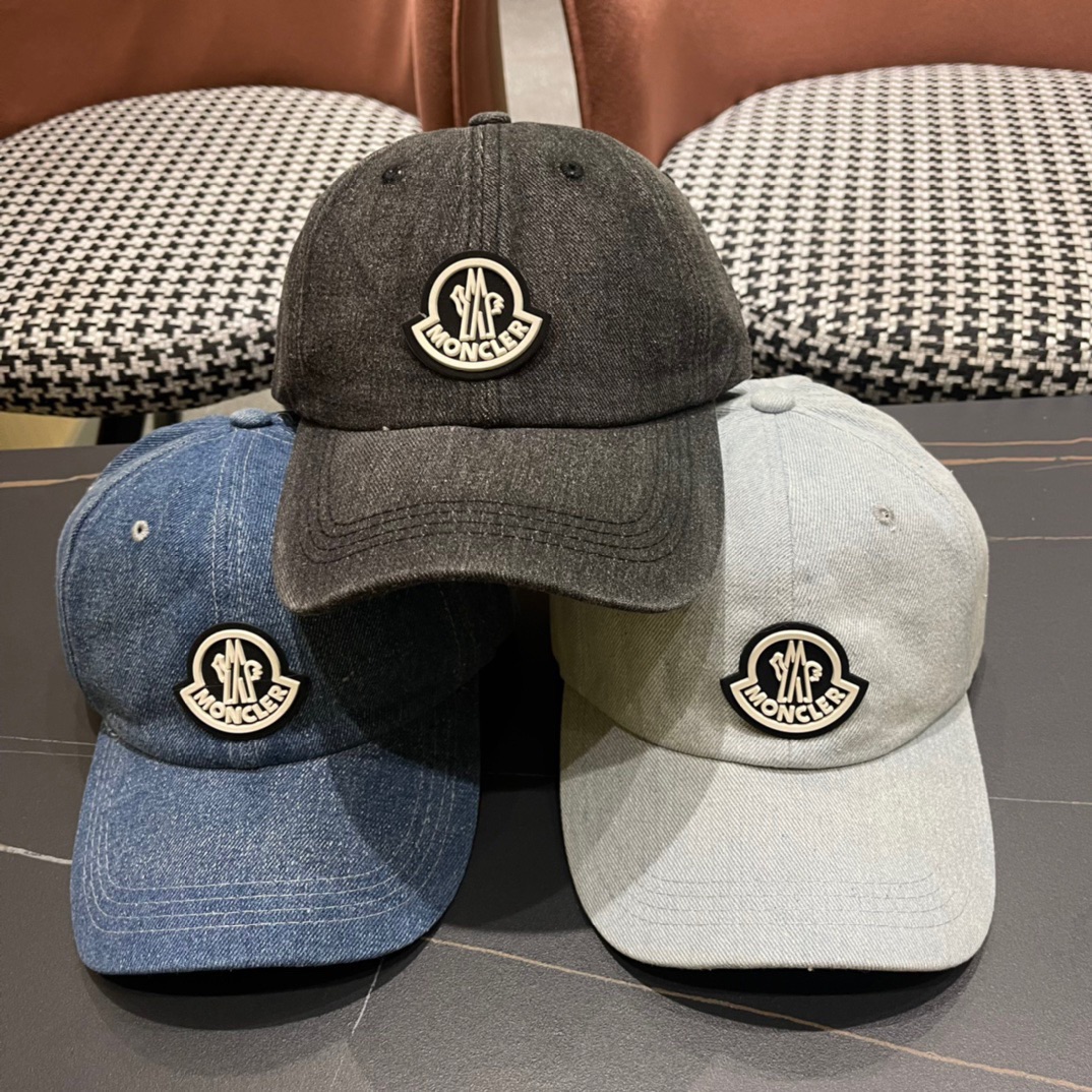 Moncler蒙口2026新款牛仔棒球帽，质量超赞，基础头围56，贴片可调节。