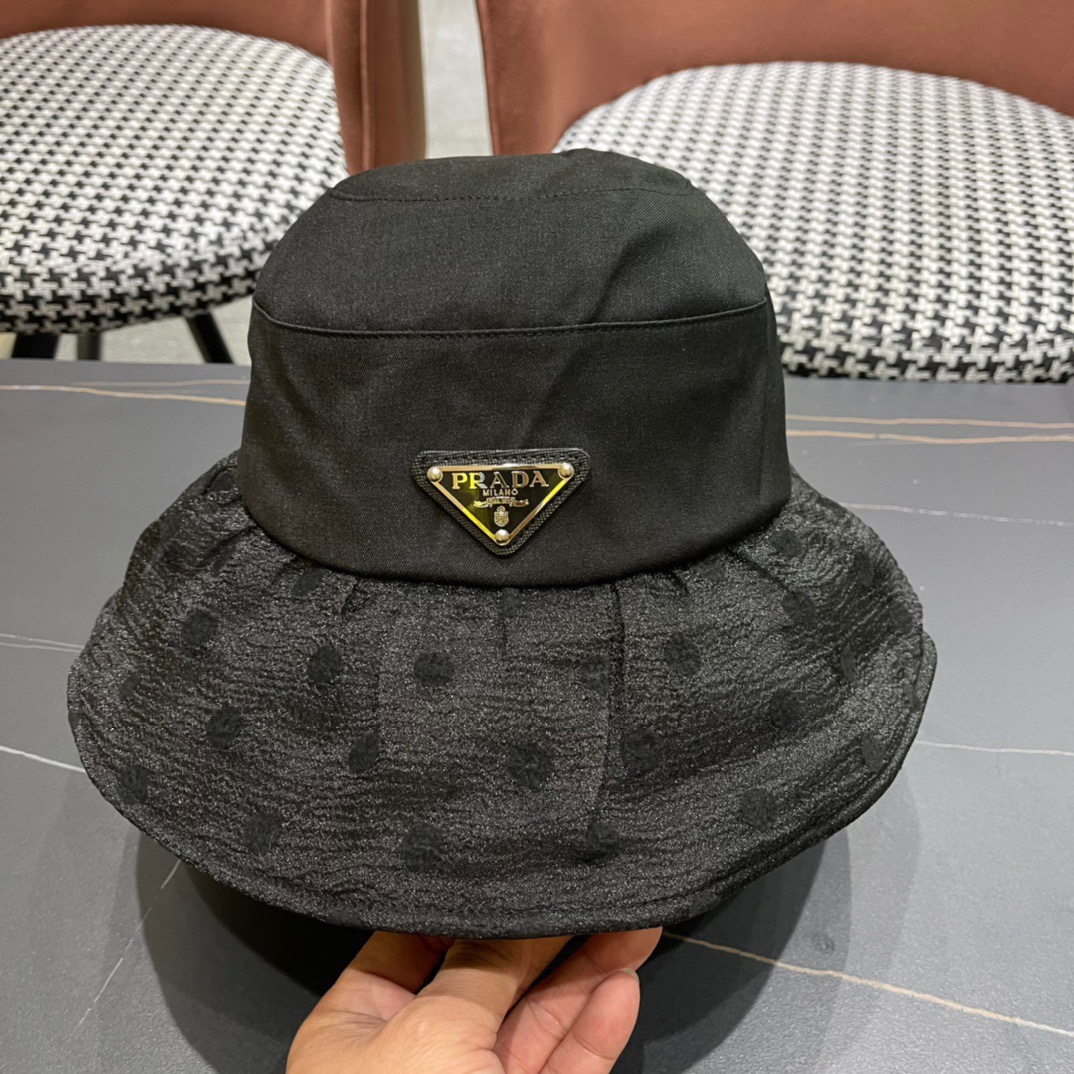 【普拉达】PRADA2024新款渔夫帽，新款上架，超好搭配，赶紧入手吧