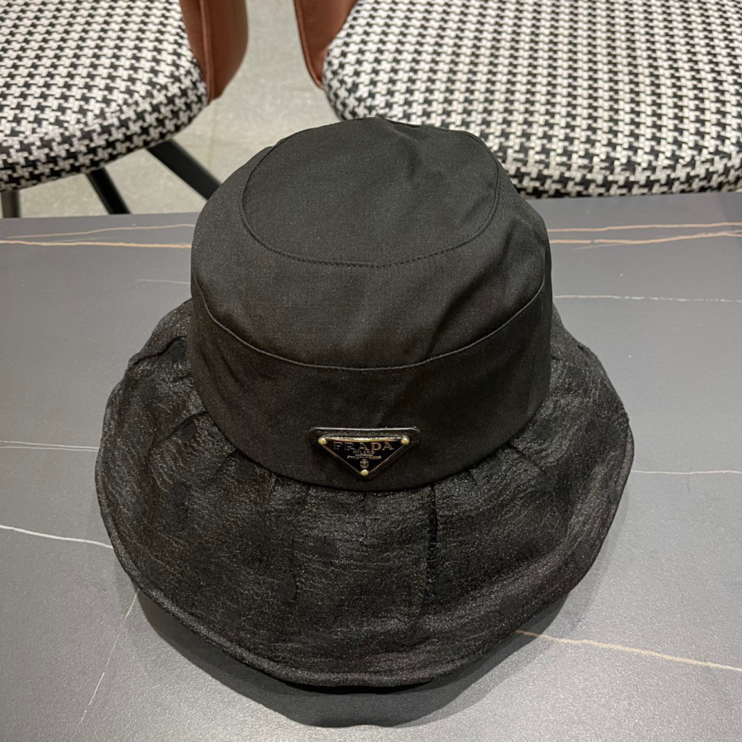 【普拉达】PRADA2024新款渔夫帽，新款上架，超好搭配，赶紧入手吧