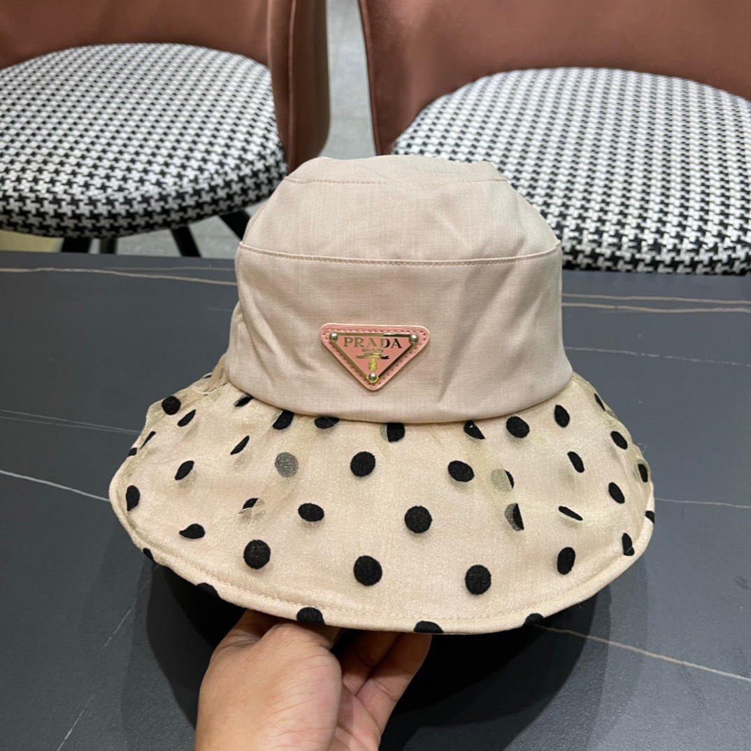 【普拉达】PRADA2024新款渔夫帽，新款上架，超好搭配，赶紧入手吧