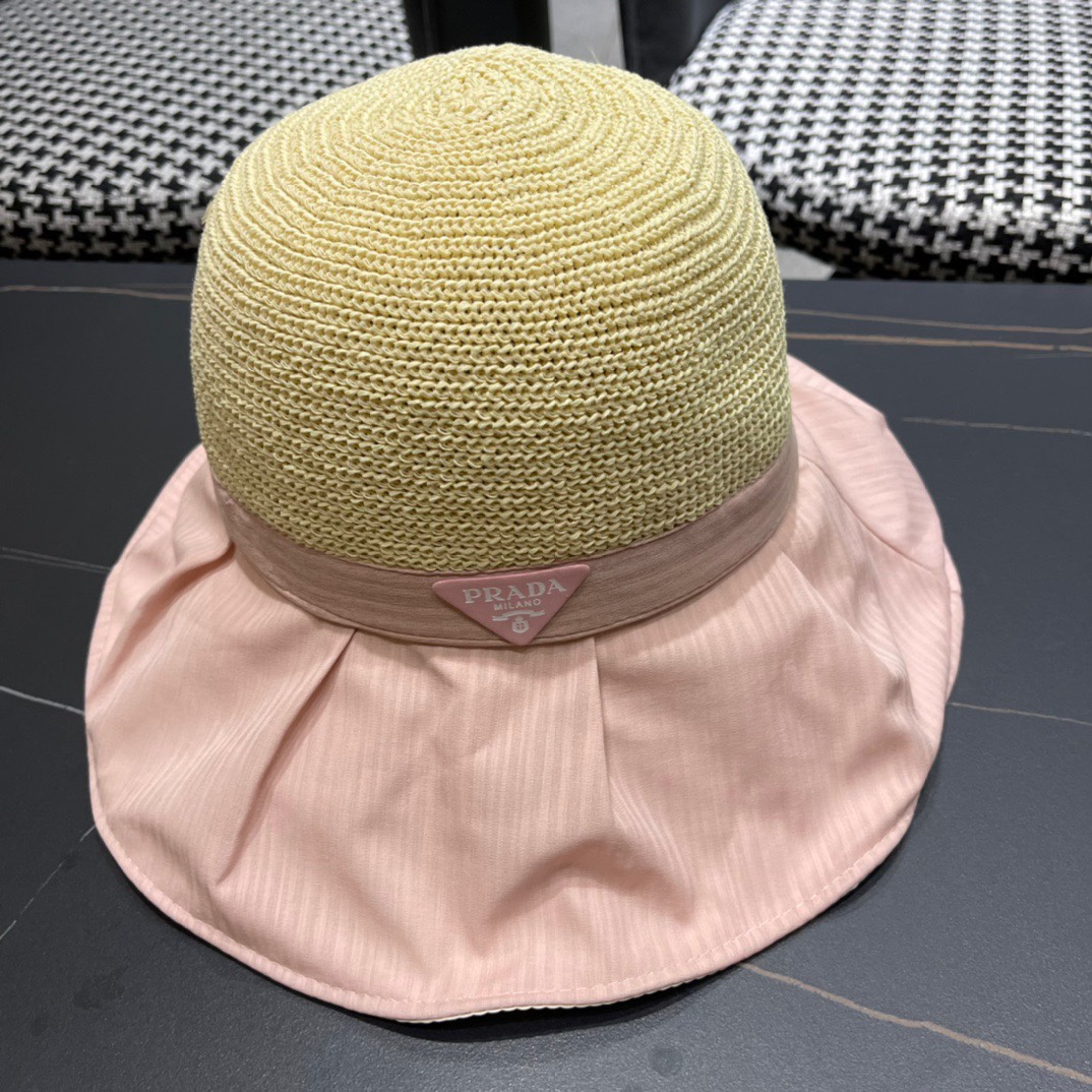 【PRADA普拉达】最新大桶遮阳渔夫帽，日常款超好搭配，出街单品