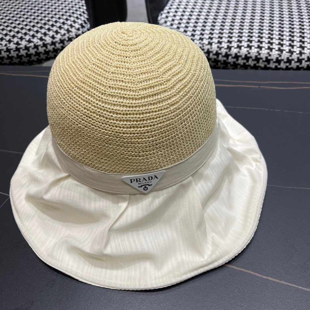 【PRADA普拉达】最新大桶遮阳渔夫帽，日常款超好搭配，出街单品