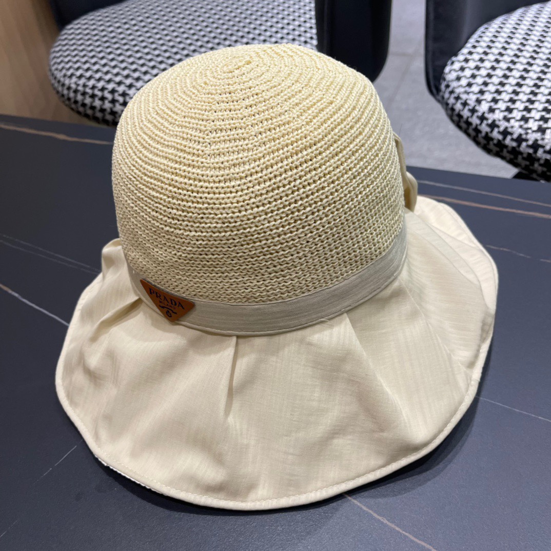 【PRADA普拉达】最新大桶遮阳渔夫帽，日常款超好搭配，出街单品