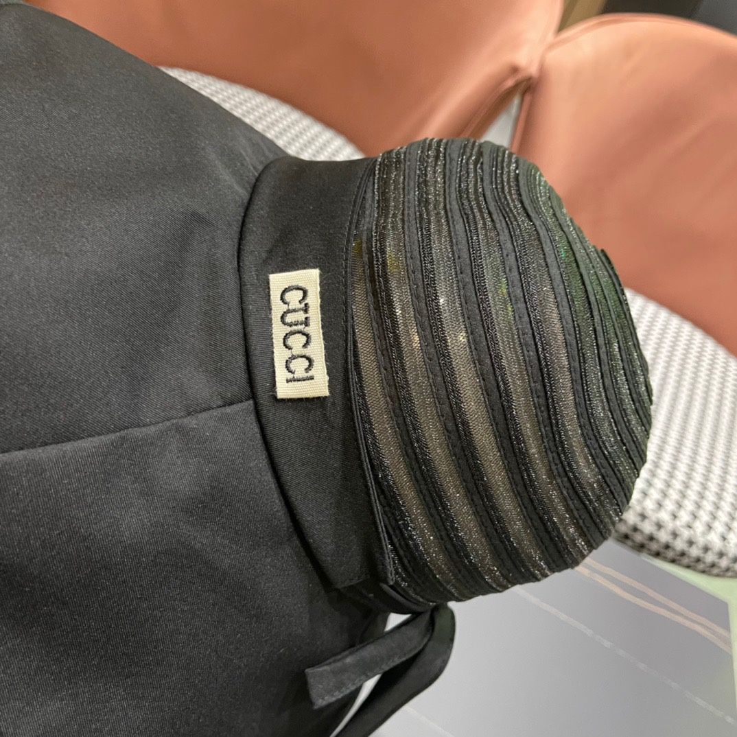  GUCCI古奇 2024新款韩版百搭遮脸防晒帽户外防紫外线渔夫帽