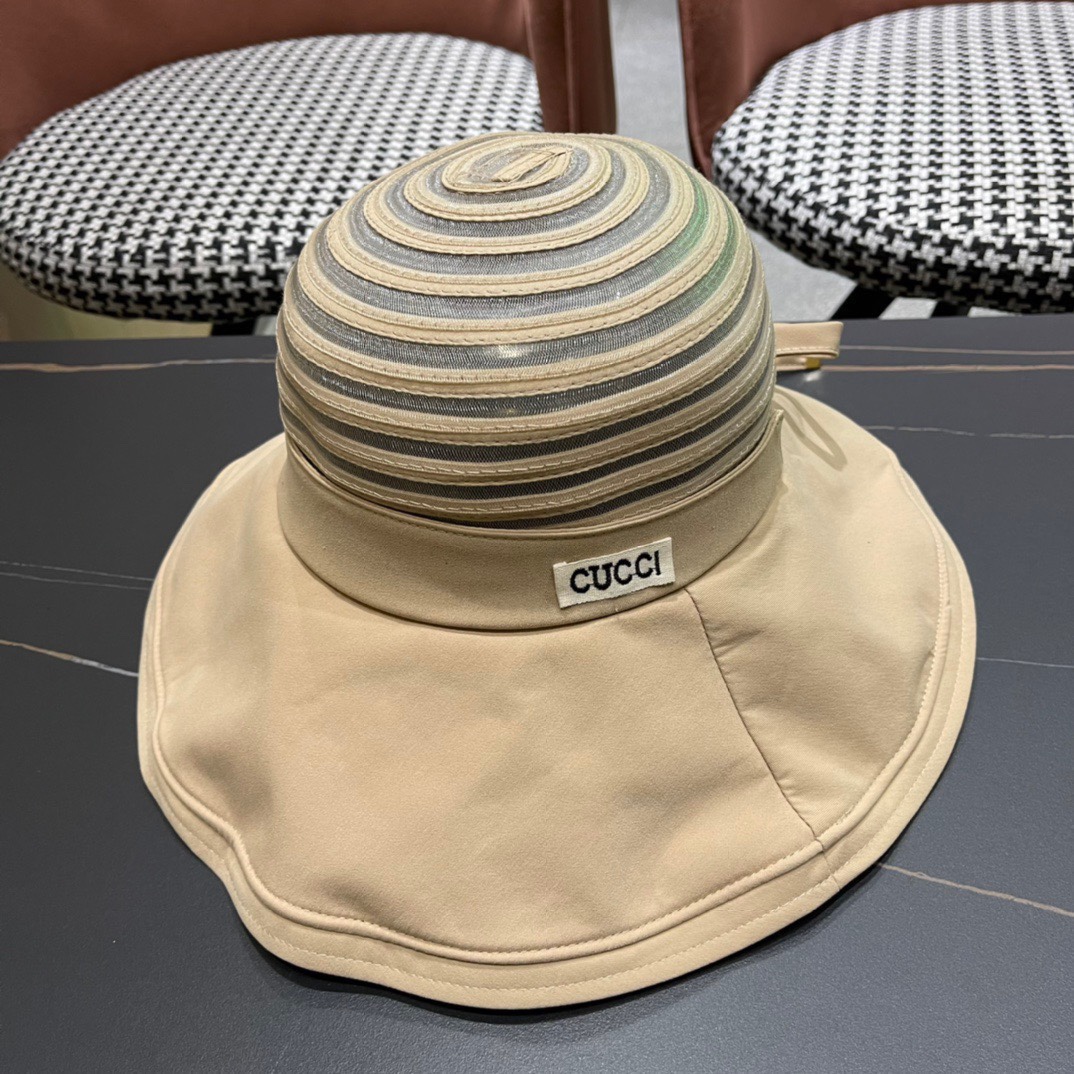  GUCCI古奇 2024新款韩版百搭遮脸防晒帽户外防紫外线渔夫帽