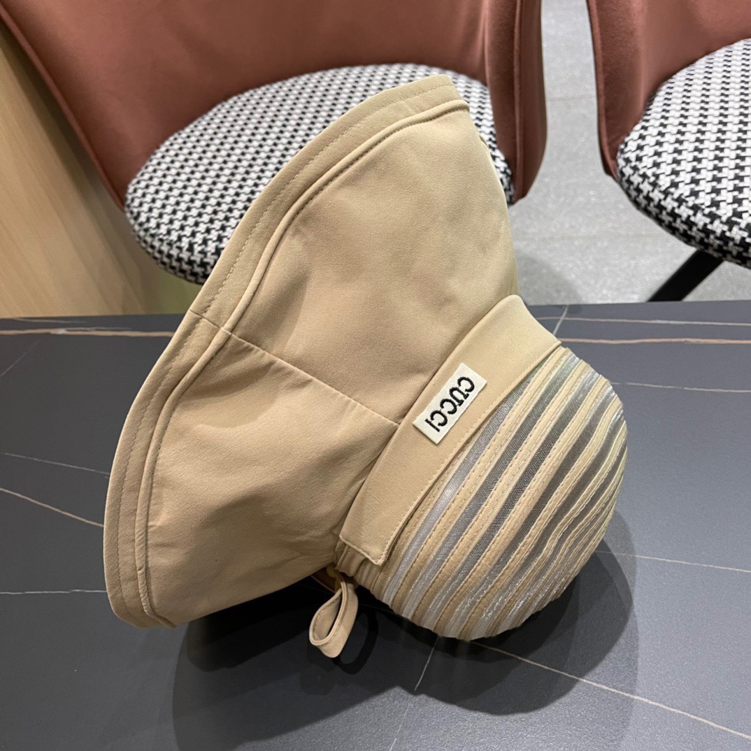  GUCCI古奇 2024新款韩版百搭遮脸防晒帽户外防紫外线渔夫帽